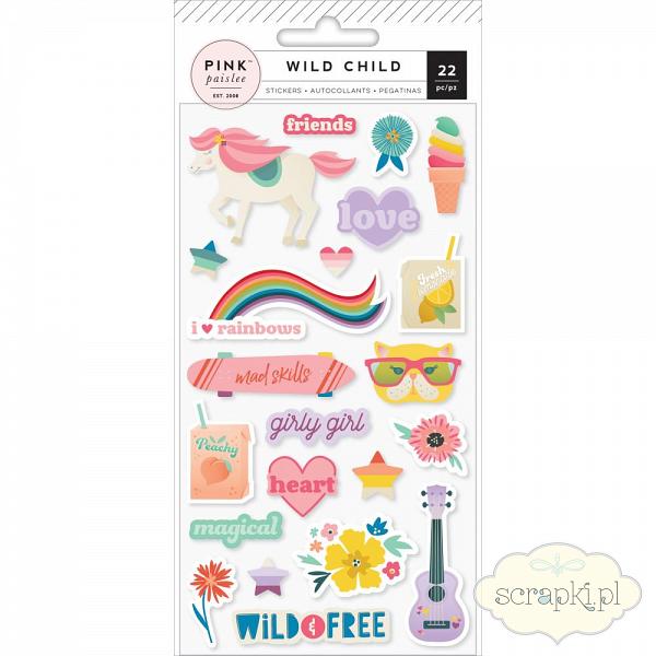 Pink Paislee - Wild Child - puffy stickers