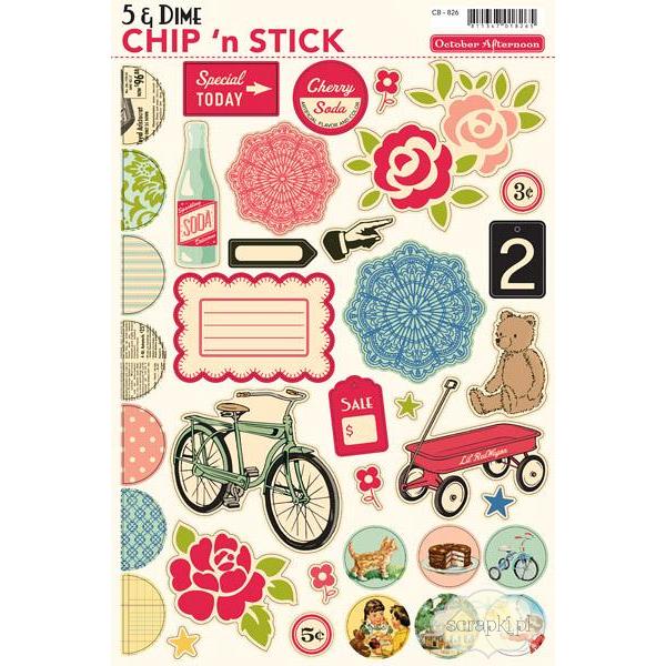 October Afternoon - 5&Dime - Printed Chip Shapes